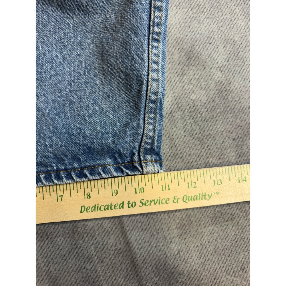Vintage 90s High Waisted Denim Shorts Medium Wash Made in USA S 11/12 28 Waist - Picture 6 of 7